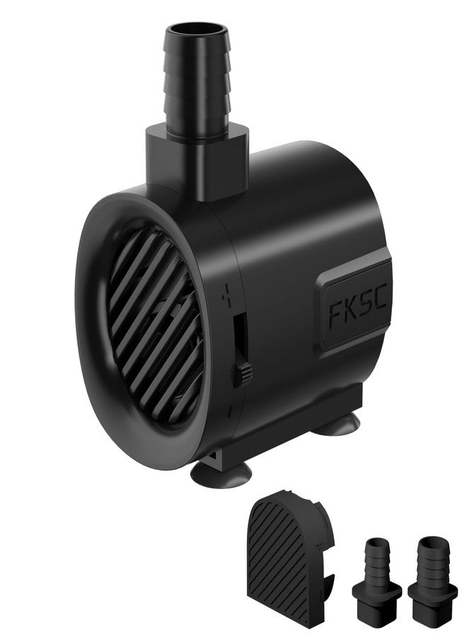 FKSC 50 GPH Submersible Water Pump - Fountain Pump for Aquarium & Fish Tank Mini, Adjustable Flow Control, Dual-Suction Side/Bottom Intake, Outdoor Water Fountain, Hydroponics, Pond (Black) - Image 2